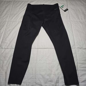 Nike Dri-FIT Go Compression Leggings Black XL High Rise 7/8 Length Media Pocket